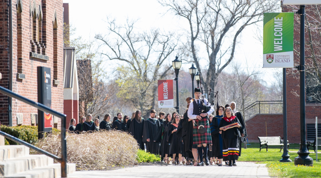 Procession of graduates at UPEI Convocation 2024