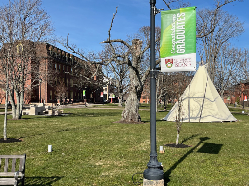 A photo of the UPEI campus quadrangle in spring